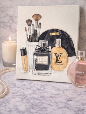 Luxury Glam Vanity Canvas Wall Art Beauty Room Decor